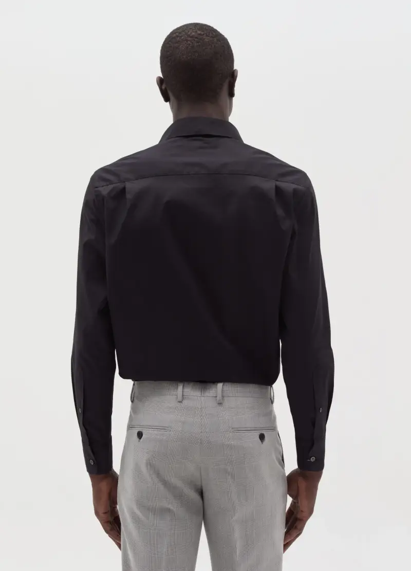 OVS, Camicia Regular Fit Tinta Unita, Uomo, Nero miniatura 3