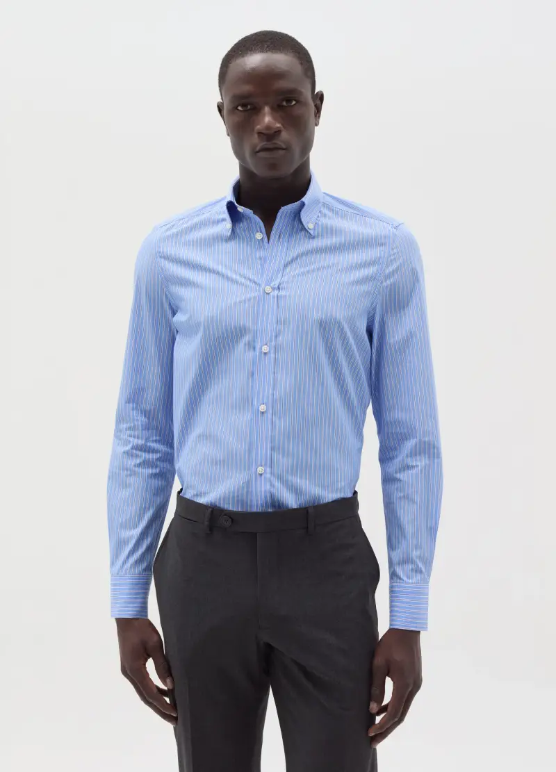 OVS , Camicia Slim Fit A Righe Button-down, Uomo, Multicolor