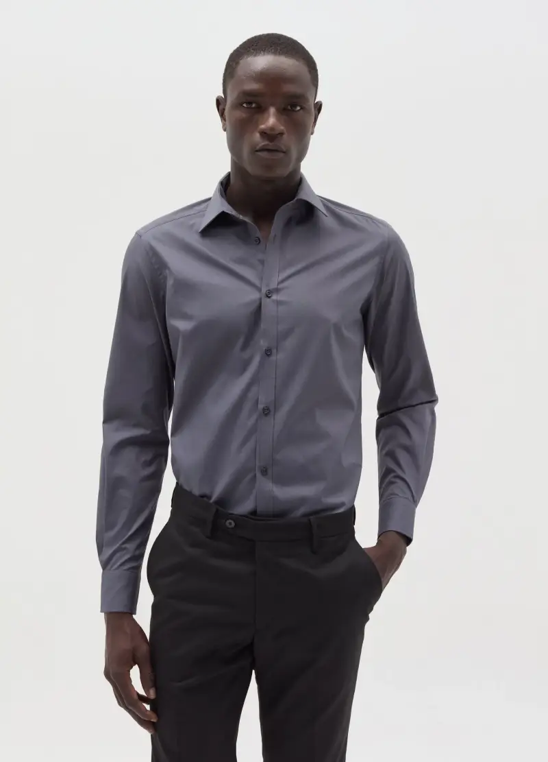 OVS , Camicia Slim Fit Colletto Alla Francese, Uomo, Grigio