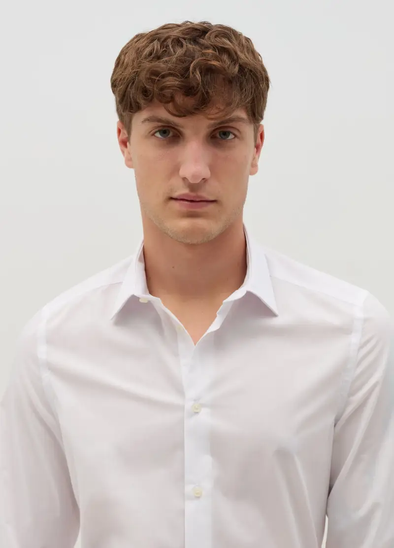 OVS, Camicia Slim Fit Colletto Classico, Uomo, Bianco miniatura 3
