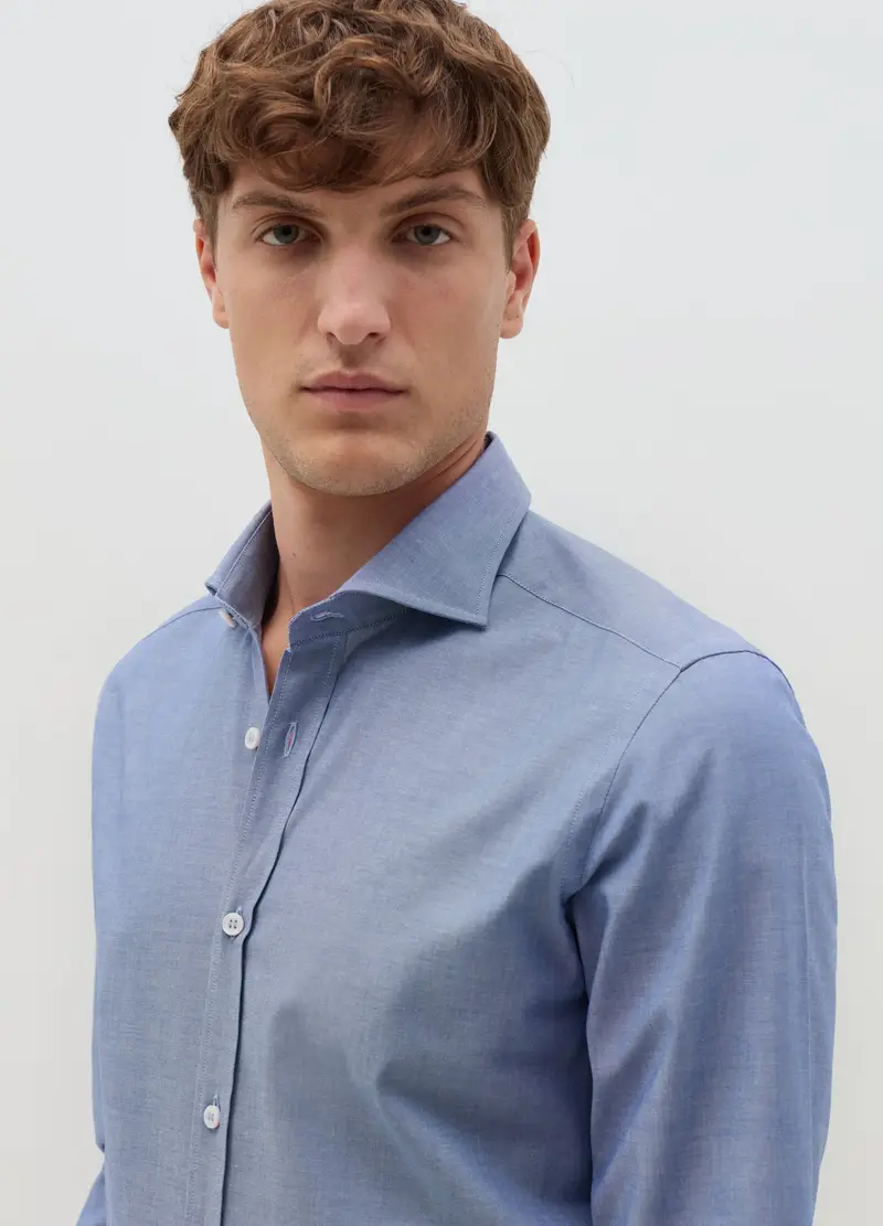 OVS , Camicia Slim Fit In Piquet, Uomo, Azzurro