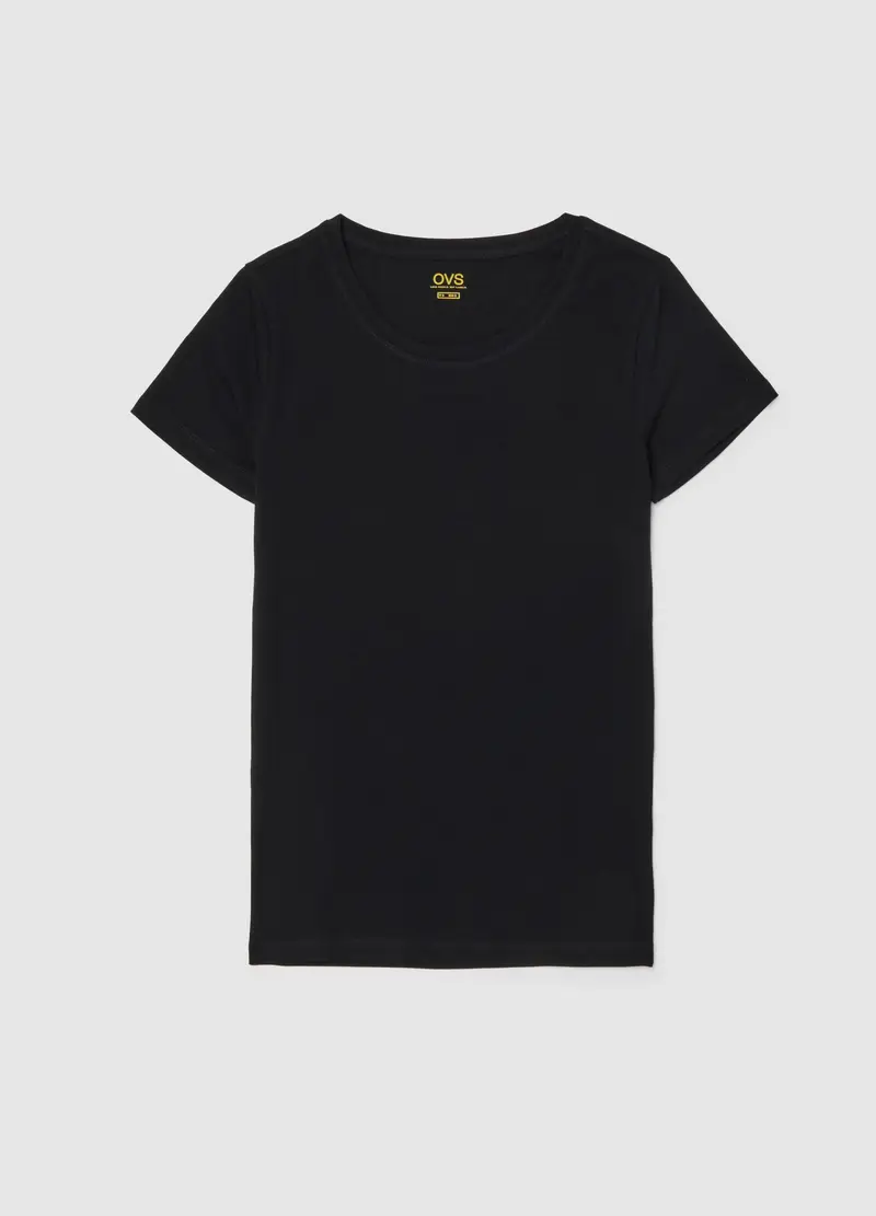 OVS, Canottiera Nera In Cotone Elasticizzato Vestibilità Regular, Donna, Nero