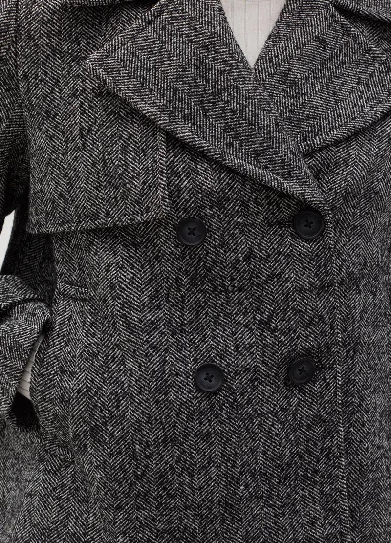 OVS, Cappotto Caban Doppiopetto A Spina Di Pesce, Donna, Multicolor miniatura 3