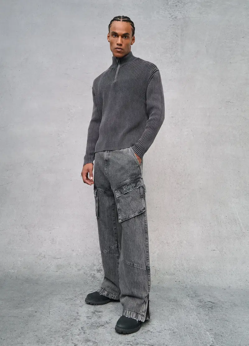 OVS, Cargo Denim Washed Grey, Uomo, Grigio miniatura 2