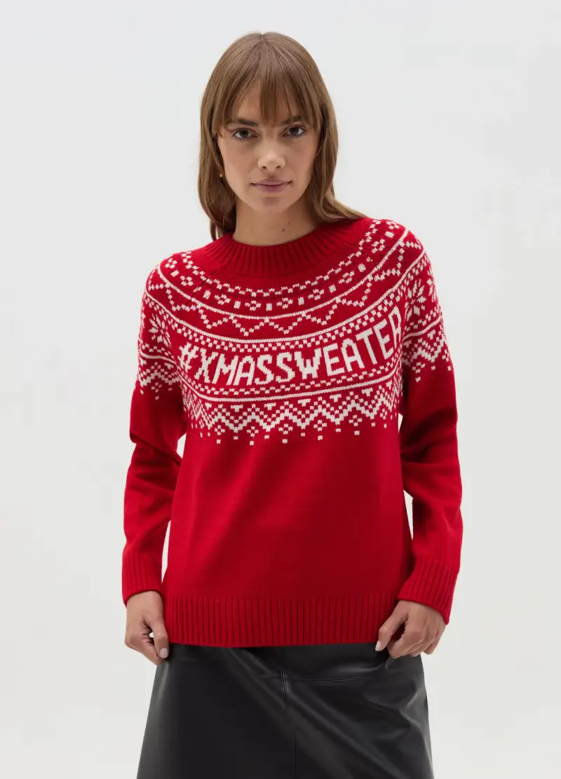 OVS, Christmas Jumper "#xmas Sweater", Donna, Rosso miniatura 2