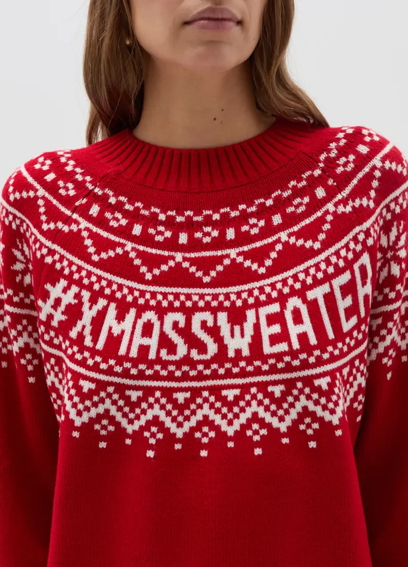 OVS, Christmas Jumper "#xmas Sweater", Donna, Rosso miniatura 3