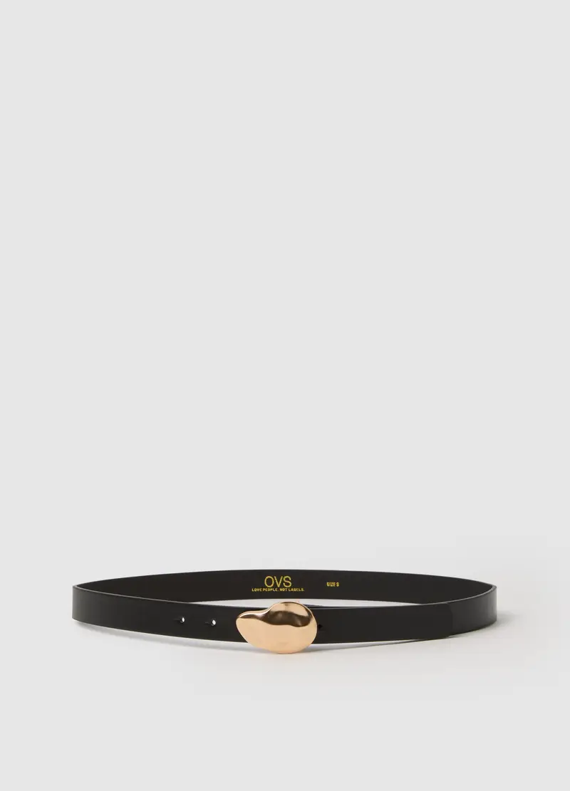 OVS , Cintura Nera Con Fibbia Dorata, Donna, Nero