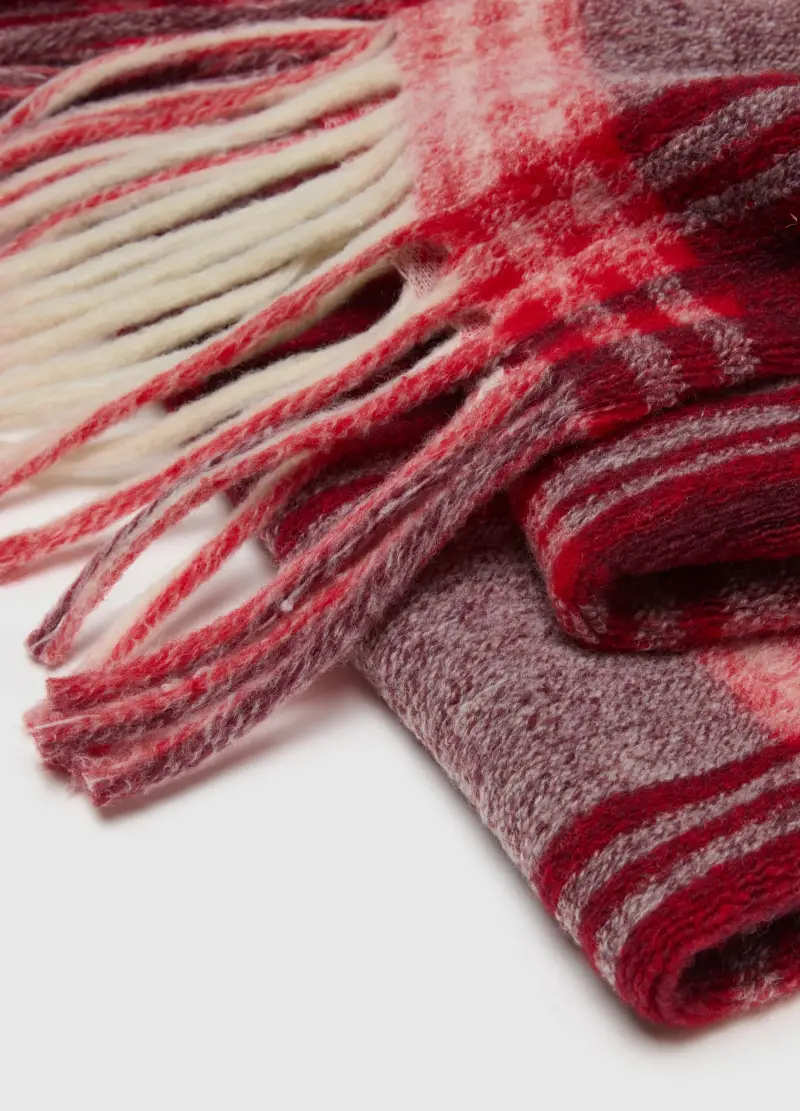 OVS, Coperta In Misto Lana A Quadri Multicolor Con Frange, Donna, Multicolor miniatura 3