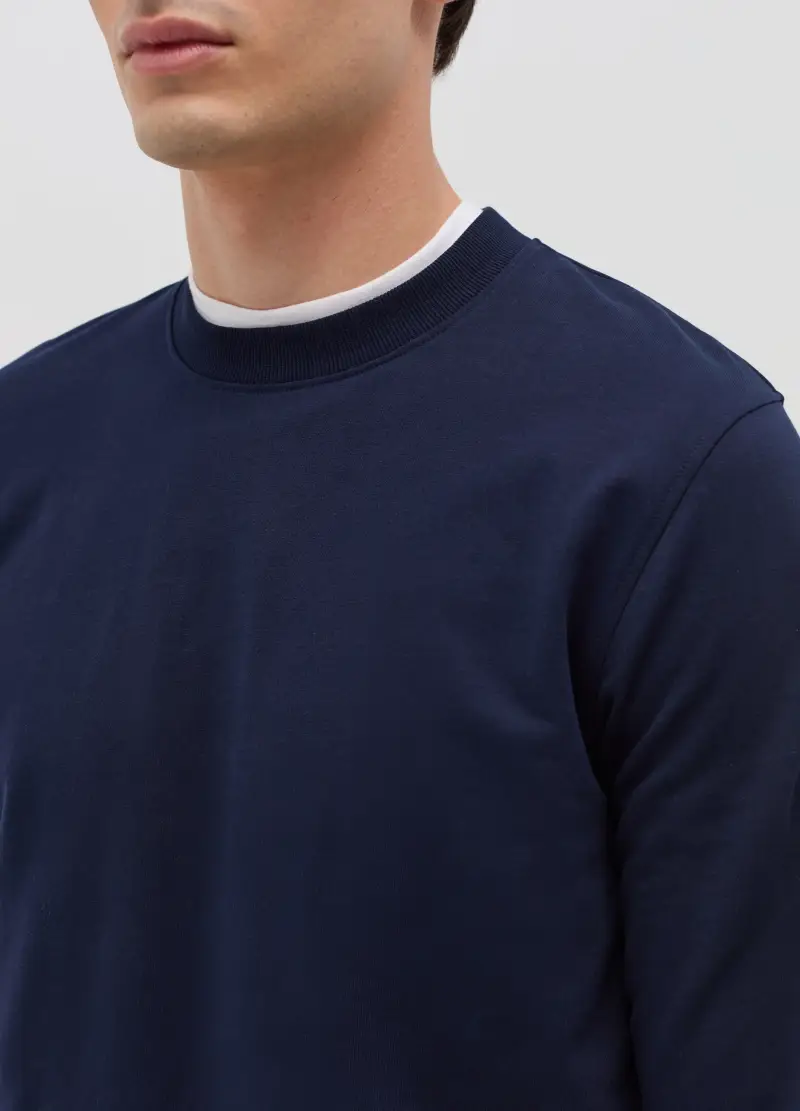 OVS, Felpa Con Scollo Rotondo, Uomo, Blu miniatura 2