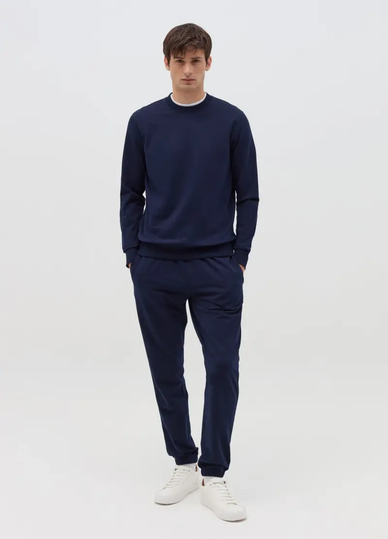 OVS, Felpa Con Scollo Rotondo, Uomo, Blu miniatura 3