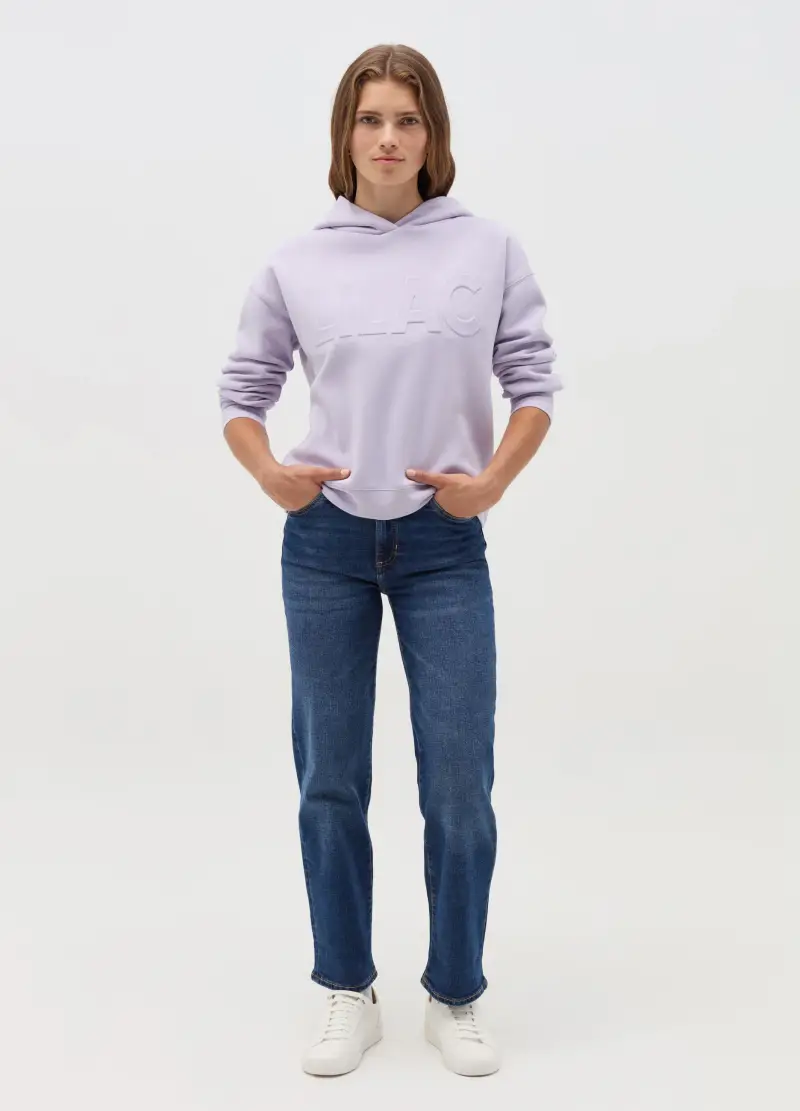 OVS , Felpa Essential Con Scritta In Rilievo, Donna, Viola