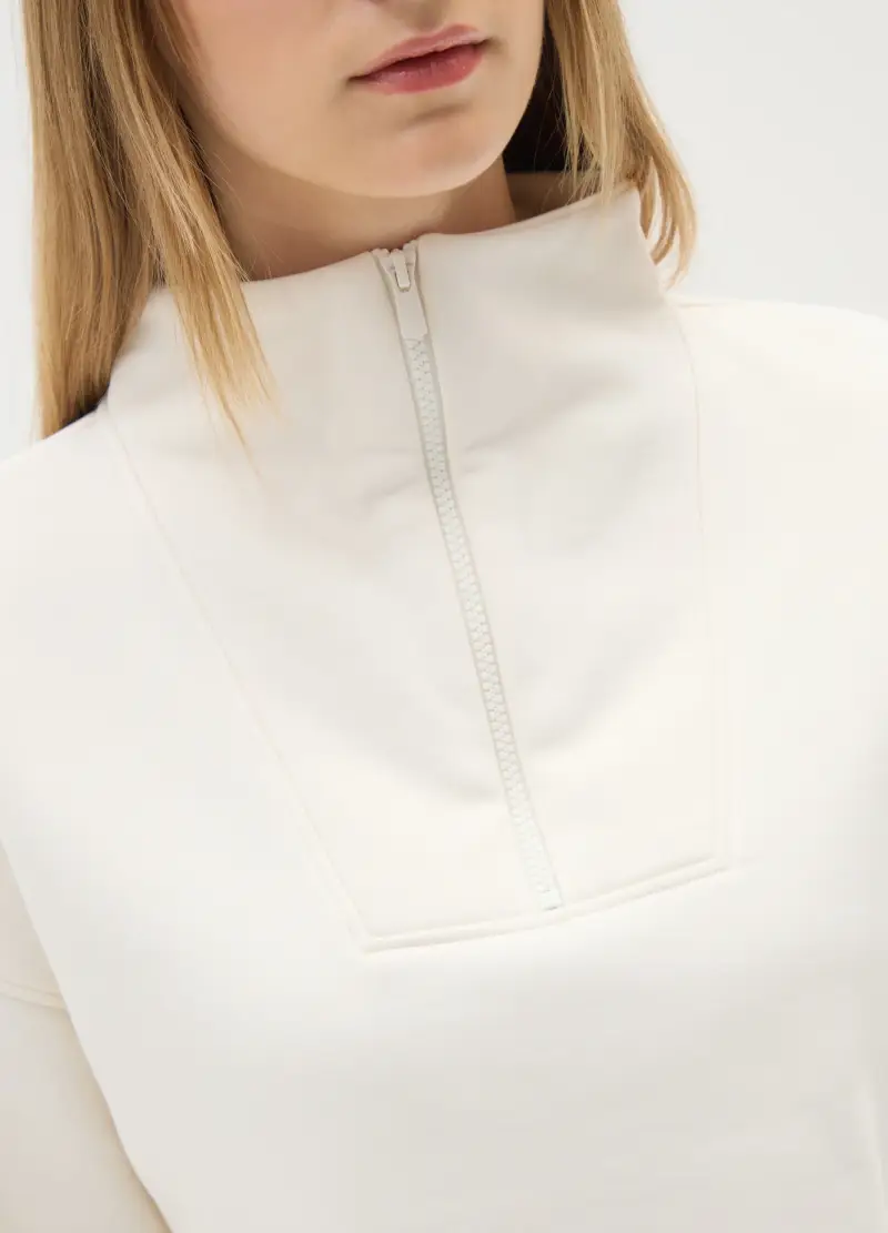 OVS, Felpa In Misto Cotone Beige Regular Fit, Donna, Beige miniatura 3