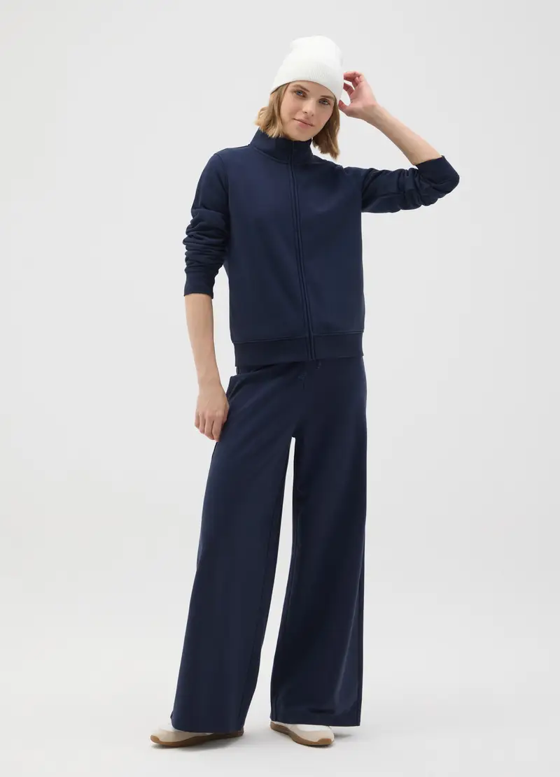 OVS, Felpa In Misto Cotone Blu Regular Fit, Donna, Blu miniatura 2