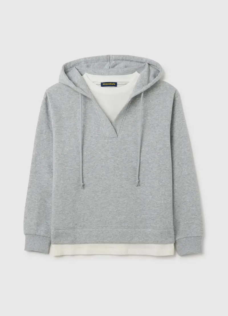 OVS , Felpa In Misto Cotone Grigia Regular Fit, Donna, Multicolor