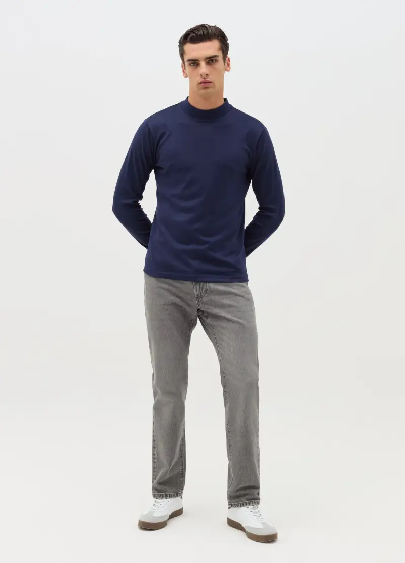 OVS, Felpa In Pile Mock Neck, Uomo, Blu miniatura 2