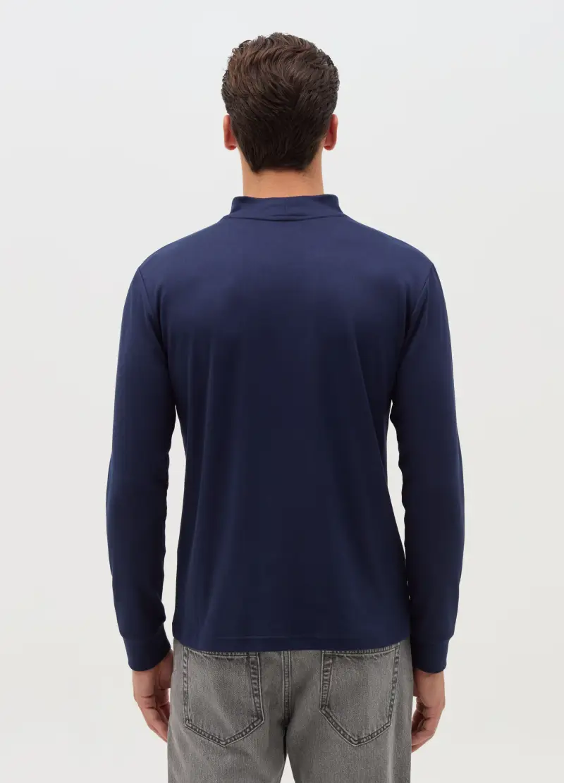 OVS, Felpa In Pile Mock Neck, Uomo, Blu miniatura 3