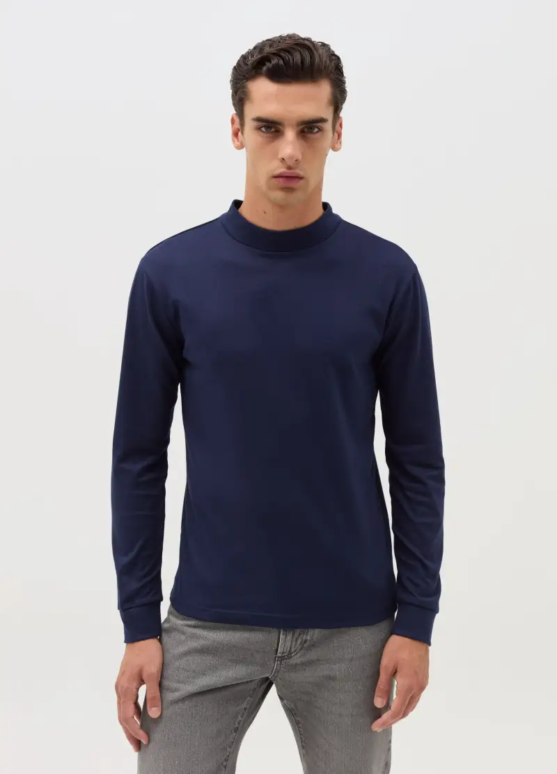 OVS , Felpa In Pile Mock Neck, Uomo, Blu