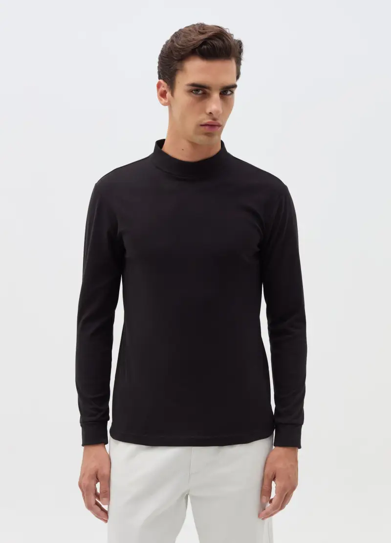 OVS, Felpa In Pile Mock Neck, Uomo, Nero miniatura 2