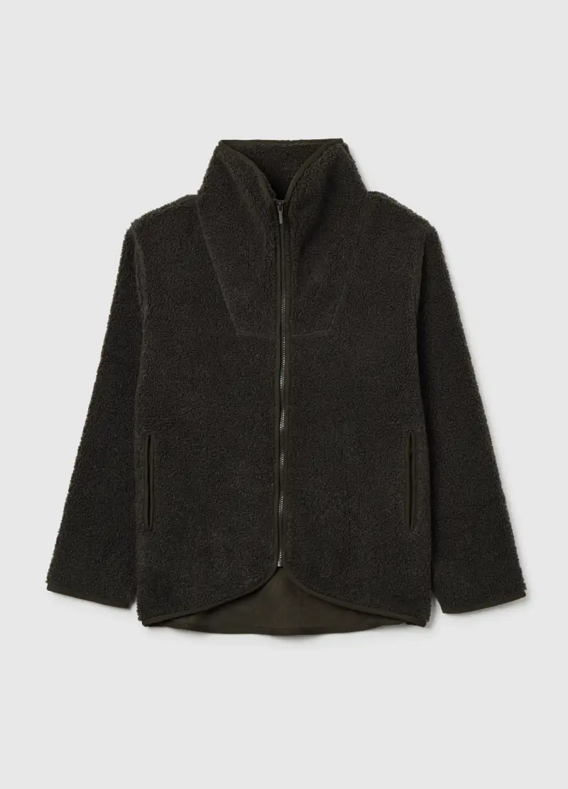 OVS , Felpa Nera Regular Fit Con Zip, Donna, Nero