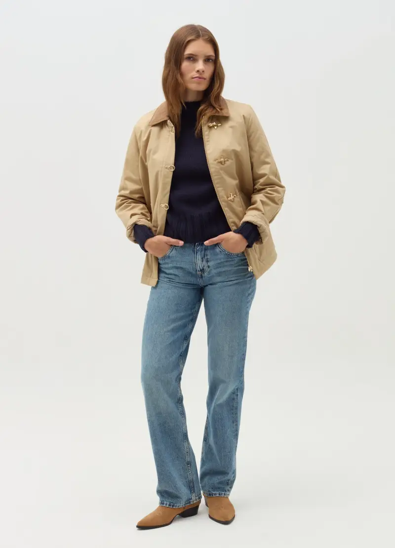 OVS , Giacca Corta Con Colletto In Corduroy, Donna, Beige