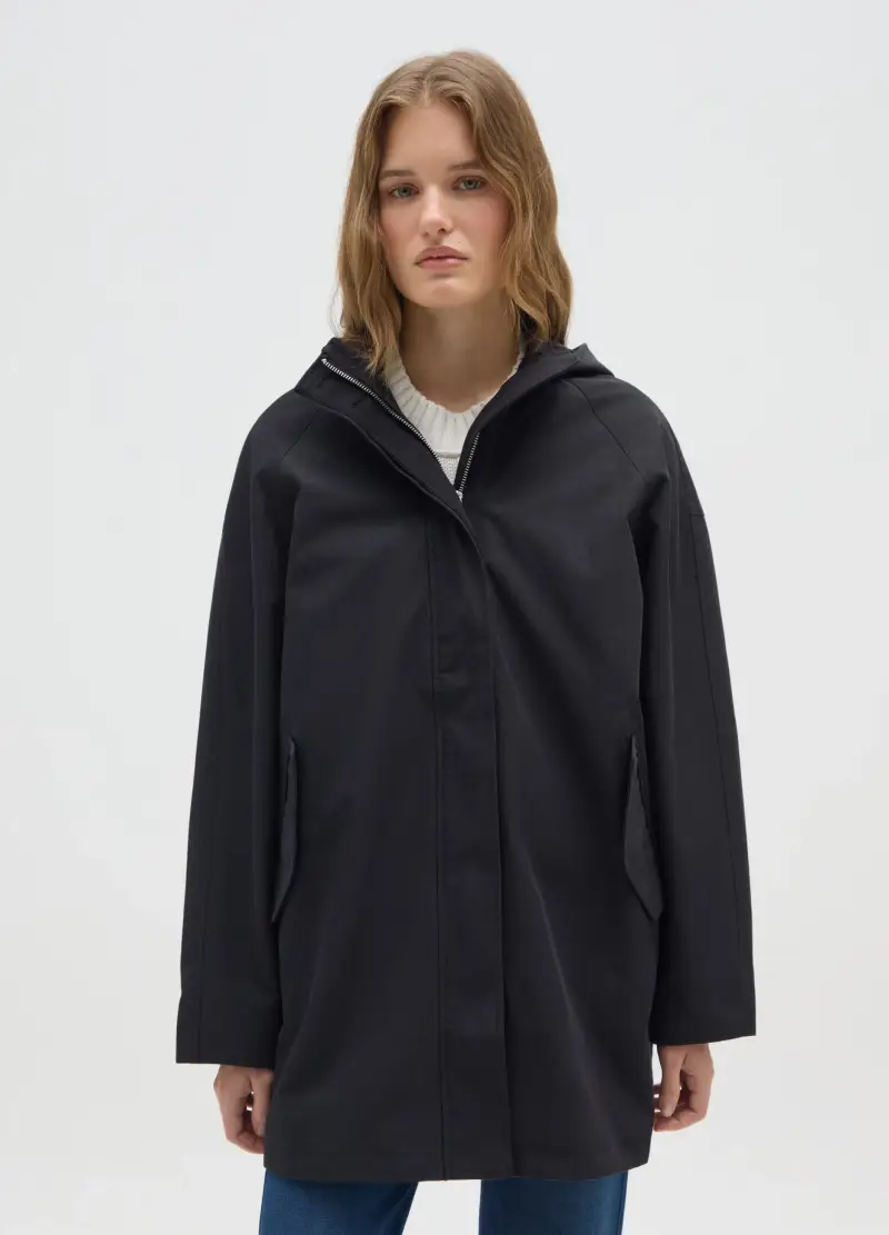 OVS, Giacca In Misto Cotone Nera Regular Fit, Donna, Nero miniatura 2