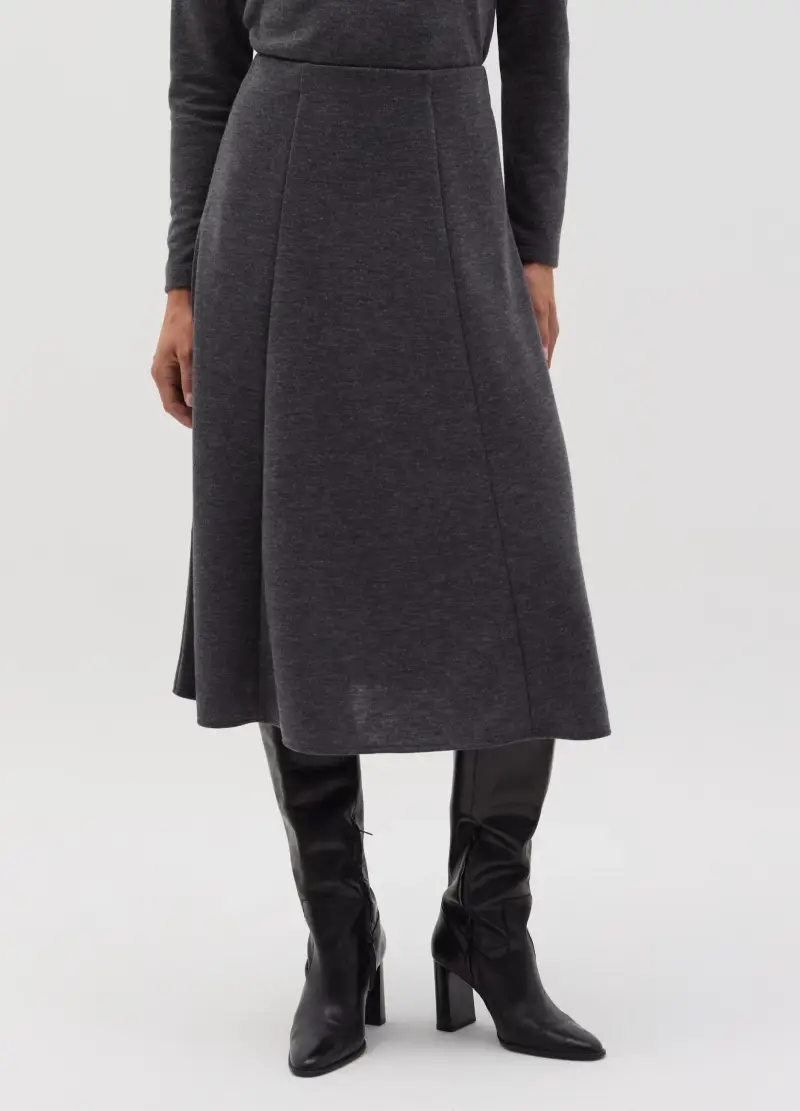 OVS, Gonna Midi A Ruota, Donna, Grigio miniatura 2