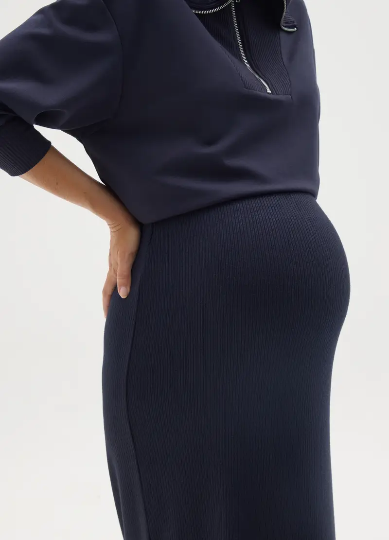 OVS, Gonna Premaman Lunga Elasticizzata Blu, Donna, Blu miniatura 3