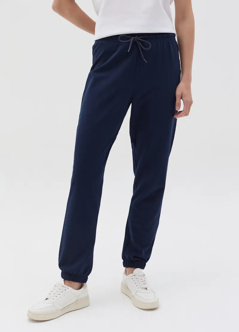 OVS, Joggers In Felpa Con Coulisse, Donna, Blu miniatura 2