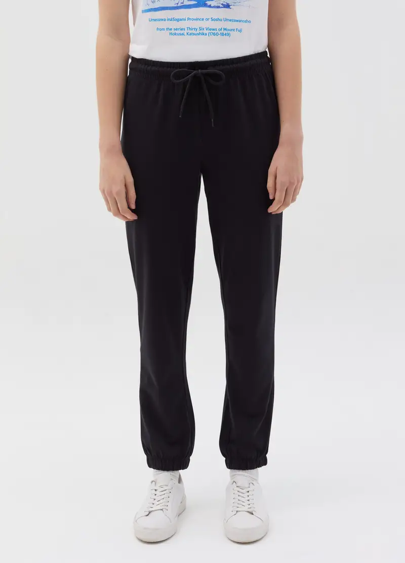 OVS, Joggers In Felpa Con Coulisse, Donna, Nero miniatura 2