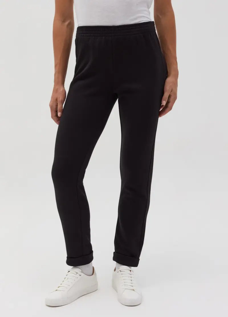 OVS, Joggers In Felpa, Donna, Nero miniatura 2