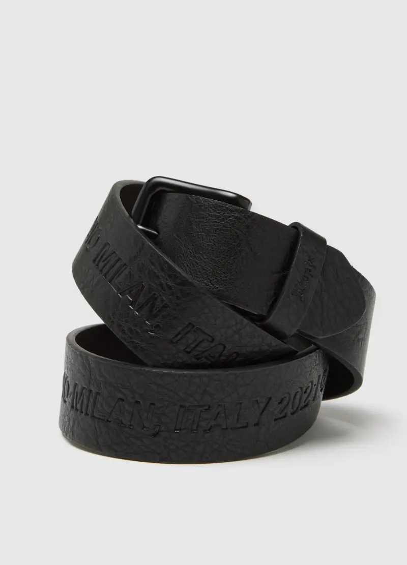 OVS, Logo Belt Black, Uomo, Nero miniatura 3