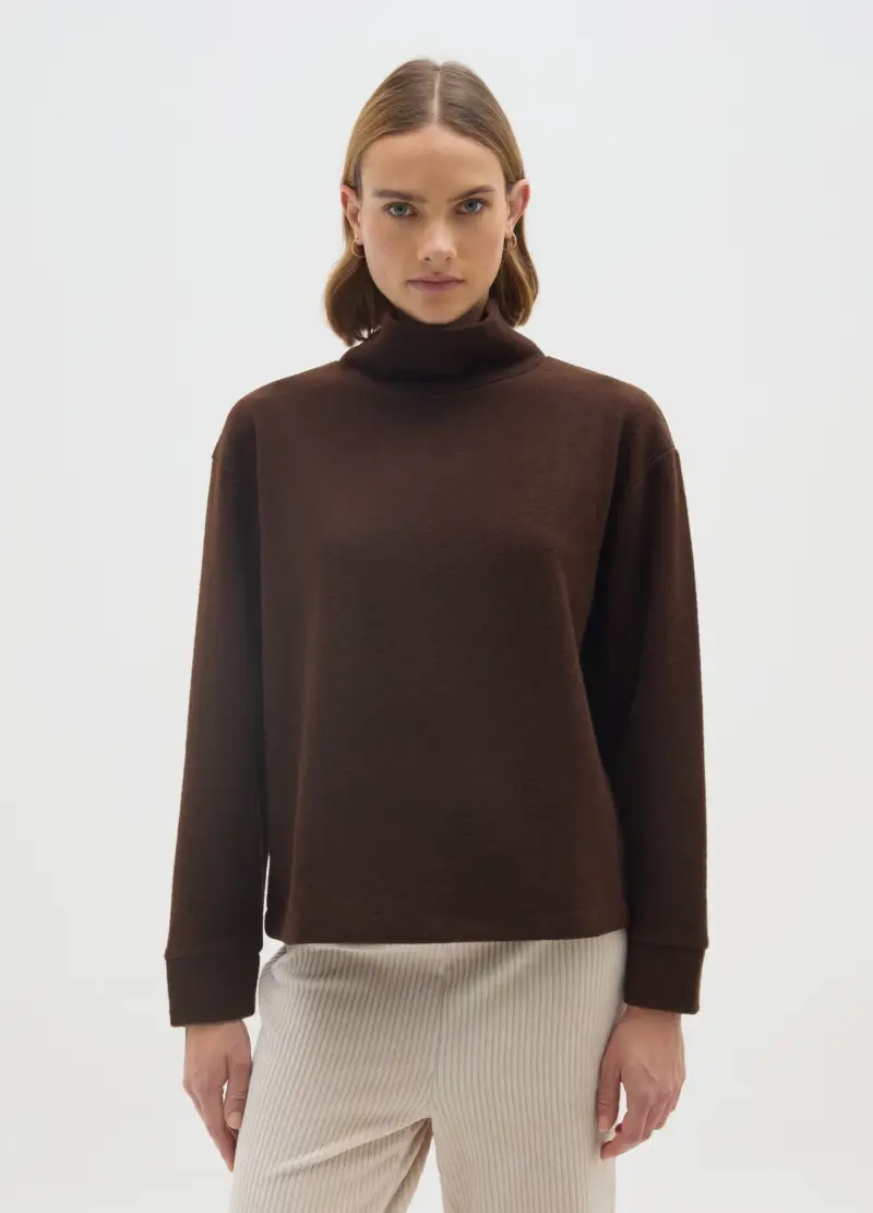 OVS , Maglia A Collo Alto Marrone E Regular Fit, Donna, Marrone