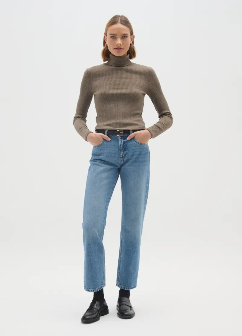 OVS , Maglia A Collo Alto Marrone Regular Fit, Donna, Marrone