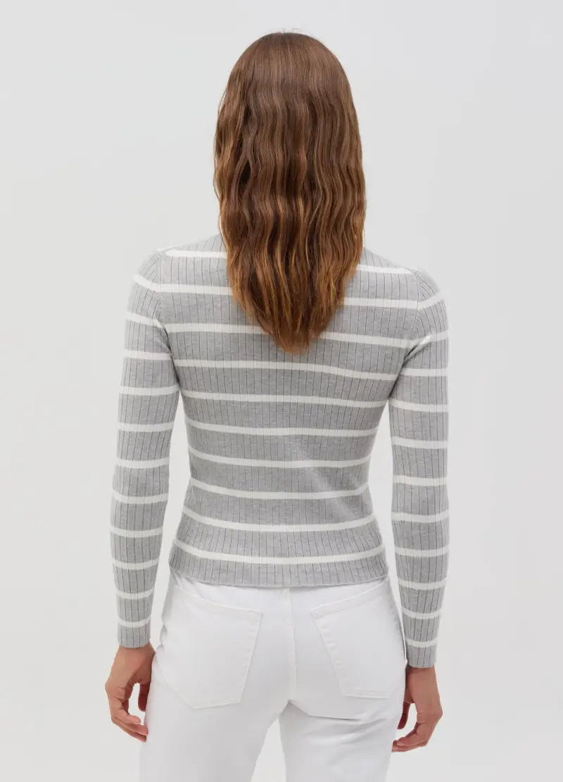 OVS, Maglia A Coste Piatte Fantasia A Righe, Donna, Multicolor miniatura 3