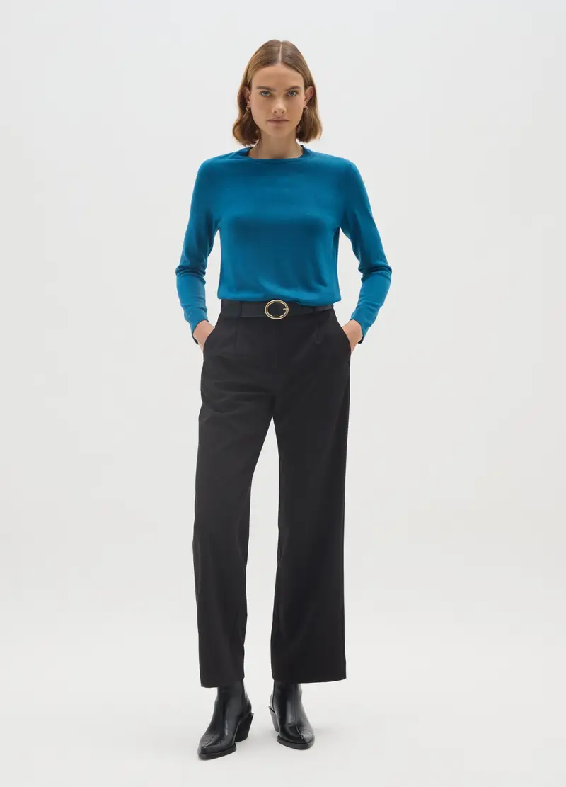 OVS, Maglia A Girocollo Azzurra Regular Fit, Donna, Azzurro