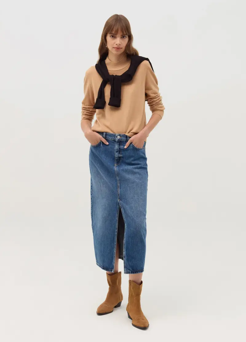 OVS , Maglia A Maniche Lunghe Mock Neck, Donna, Marrone