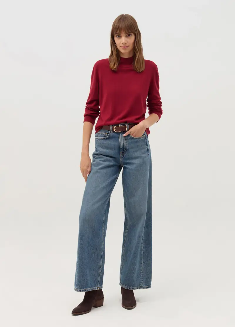 OVS , Maglia A Maniche Lunghe Mock Neck, Donna, Rosso