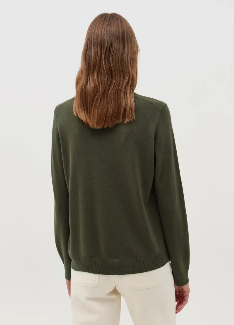 OVS, Maglia A Maniche Lunghe Mock Neck, Donna, Verde miniatura 3