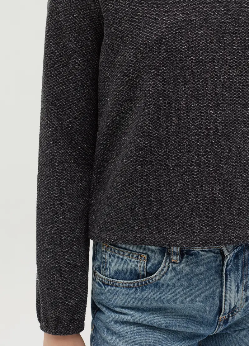 OVS, Maglia Bicolore In Lurex Collo Ad Anello, Donna, Grigio miniatura 3