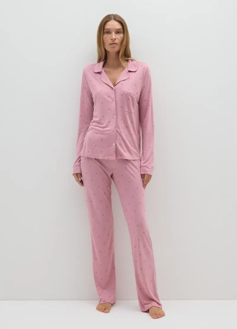 OVS, Maglia Da Notte Rosa Regular Fit Con Bottoni, Donna, Rosa miniatura 2