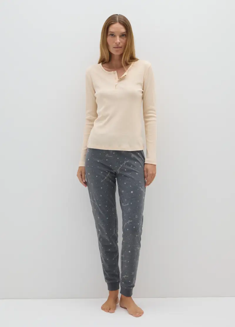 OVS, Maglia In Puro Cotone Beige Regular Fit, Donna, Beige miniatura 2