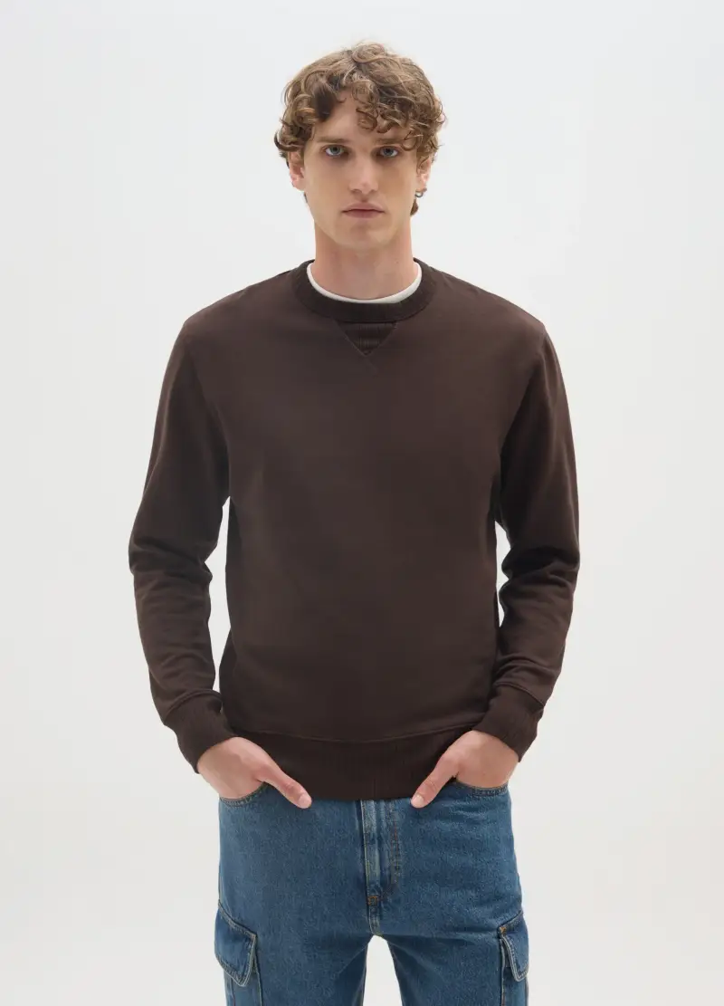 OVS, Maglia In Puro Cotone Marrone Regular Fit, Uomo, Marrone miniatura 2