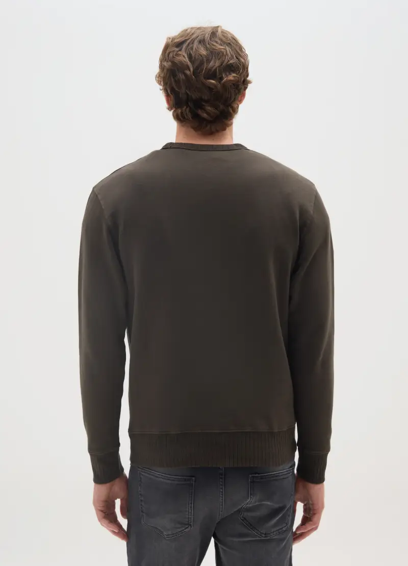 OVS, Maglia In Puro Cotone Verde Regular Fit, Uomo, Verde miniatura 3