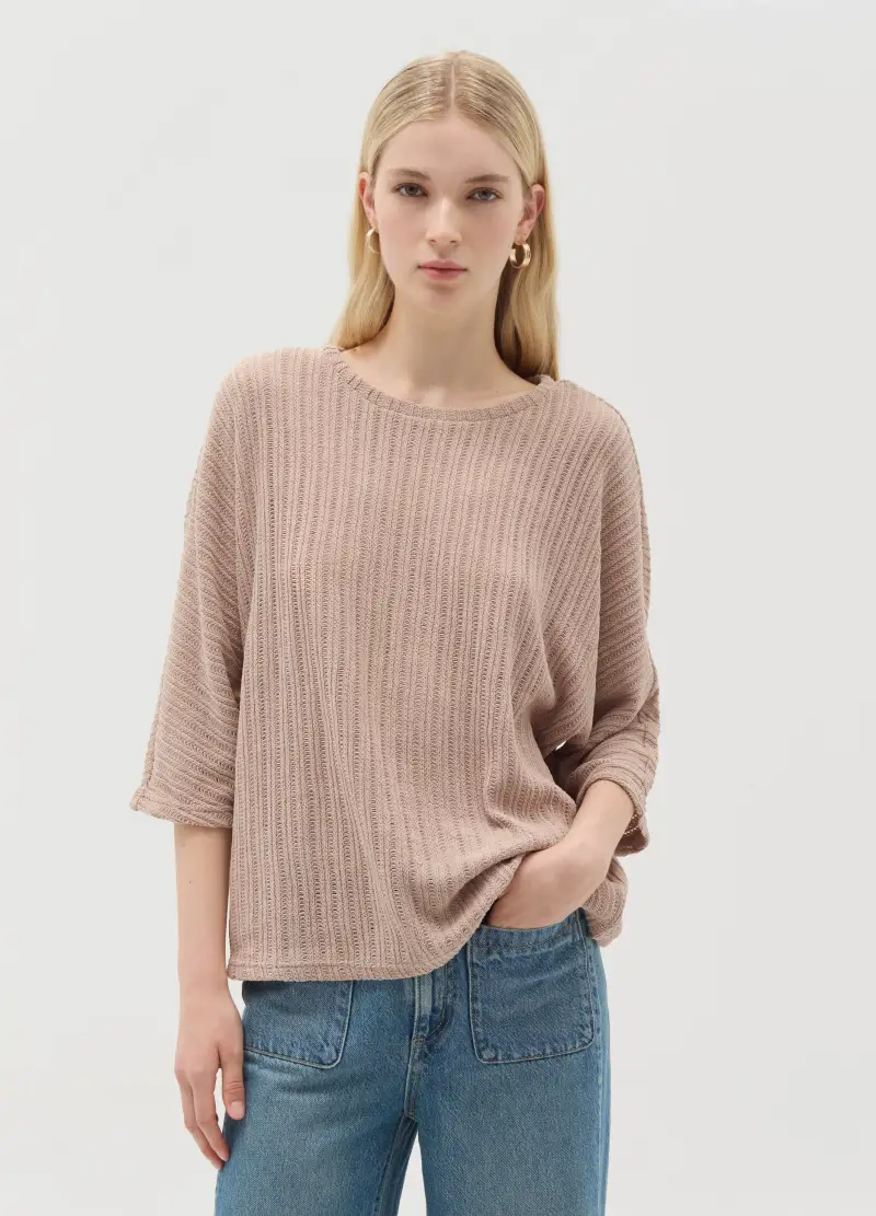 OVS , Maglia Lavorata Con Maniche A Kimono, Donna, Beige