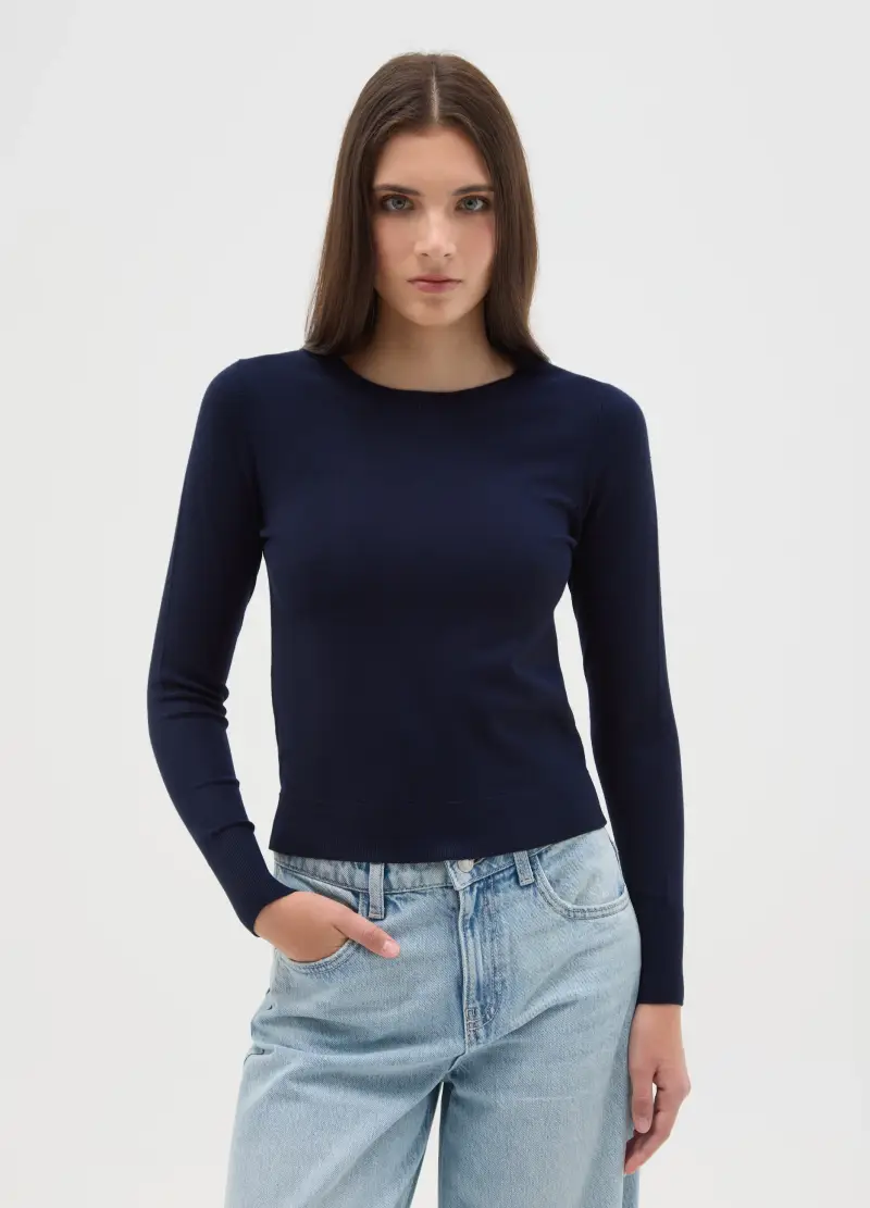 OVS, Maglione Blu Vestibilità Fitted, Donna, Blu miniatura 2