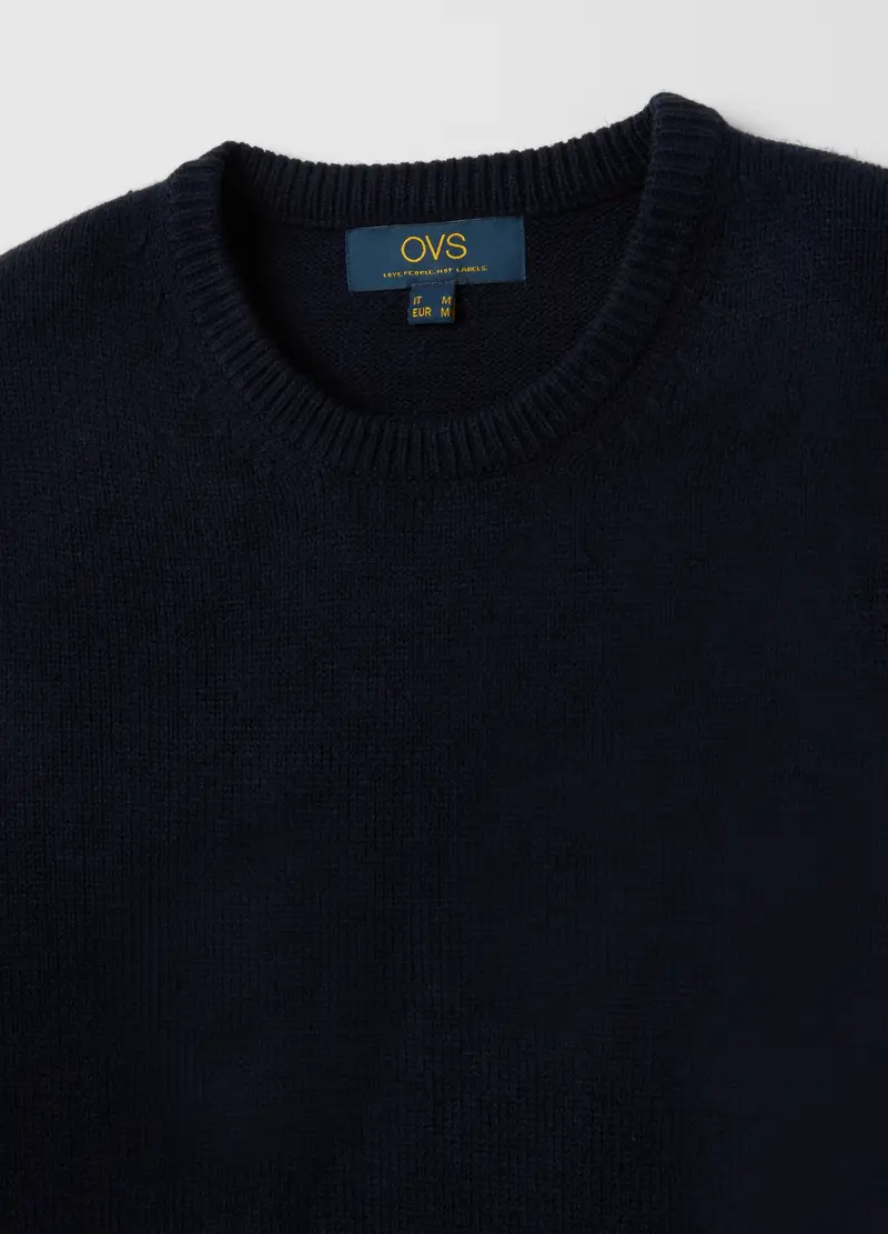 OVS, Maglione Con Girocollo Blu Regular Fit, Uomo, Blu miniatura 2