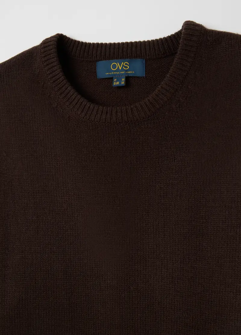 OVS, Maglione Con Girocollo Marrone Regular Fit, Uomo, Marrone miniatura 2