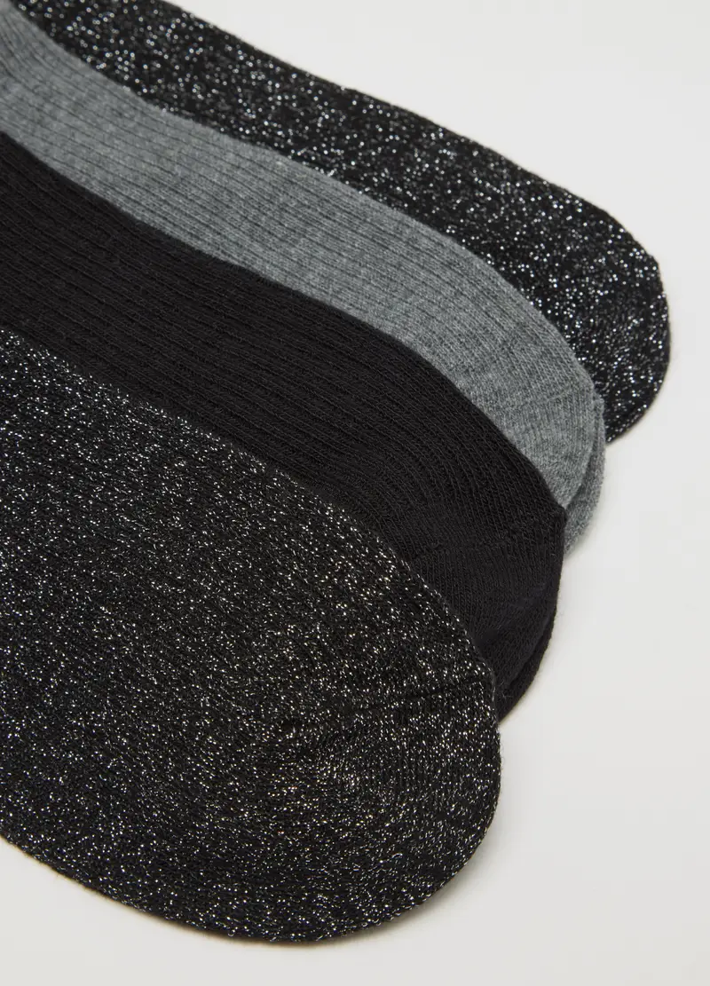OVS, Multipack Calzini In Cotone Multicolor Con Glitter, Donna, Multicolor miniatura 2