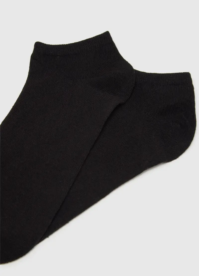 OVS, Multipack Di Cinque Calzini Corti Da Donna In Cotone Nero Elasticizzati, Nero miniatura 2