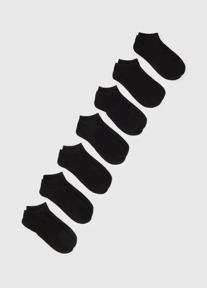 OVS , Multipack Di Sette Calzini Da Donna In Cotone Nero Regular Fit, Nero